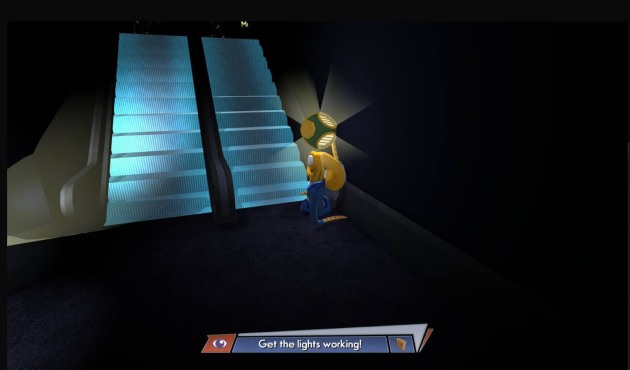Actual screencap from the spot that glitched out on me. I had to turn off Octodad and turn it back on to get the girl to do what she was supposed to do. Most of my viewers insisted the PC version was nowhere near as frustrating as the PS4 version. But, I paid for the PS4 version, so that didn't really help me all that much. They really need to fix this port.